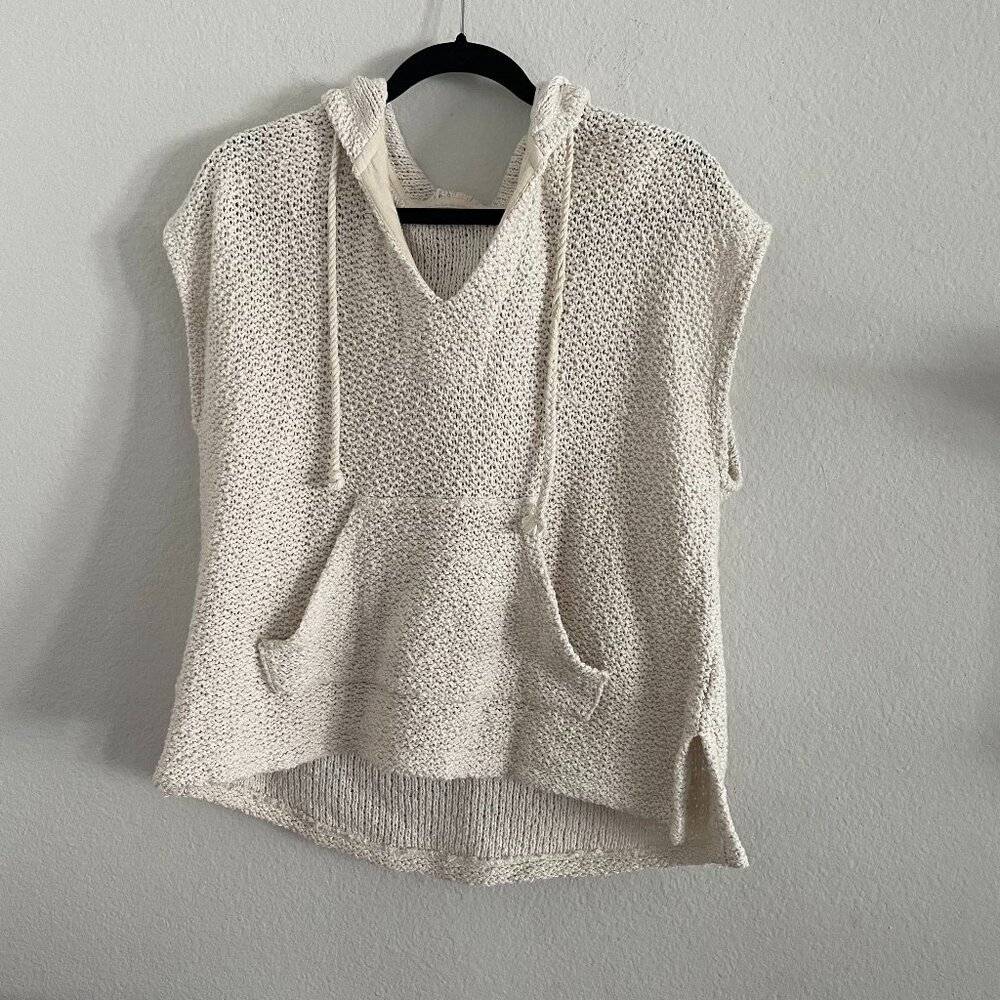 Knit hooded tunic vest tank